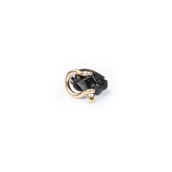 The Lock Black Patent Leather & Gold Ring