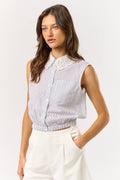 Lace Collar Top