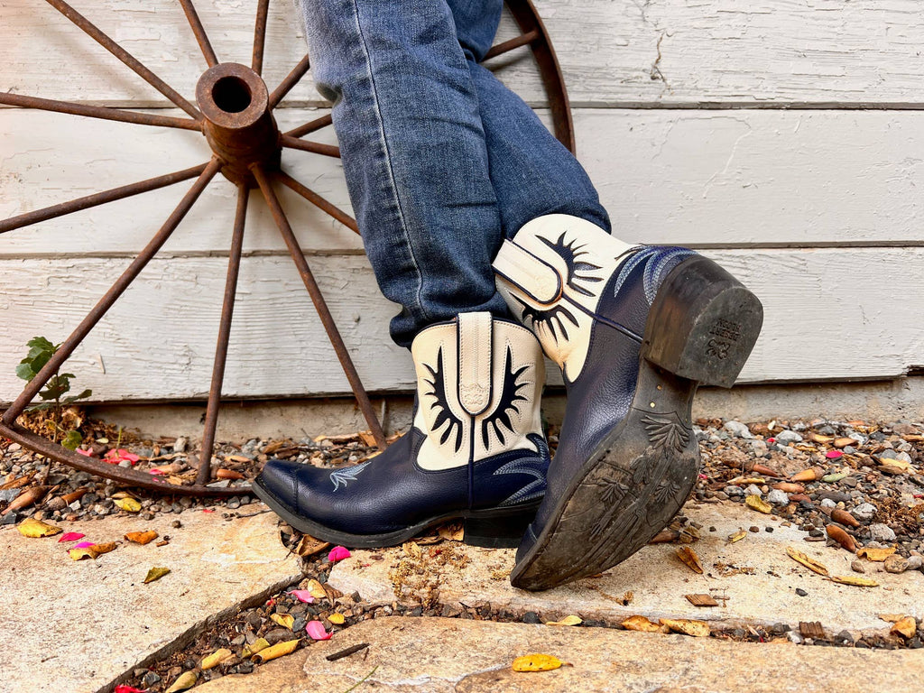 Prickly Pear Sapphire Lace Navy Boots