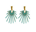 Turquoise Sunburst Statement Drop Earrings
