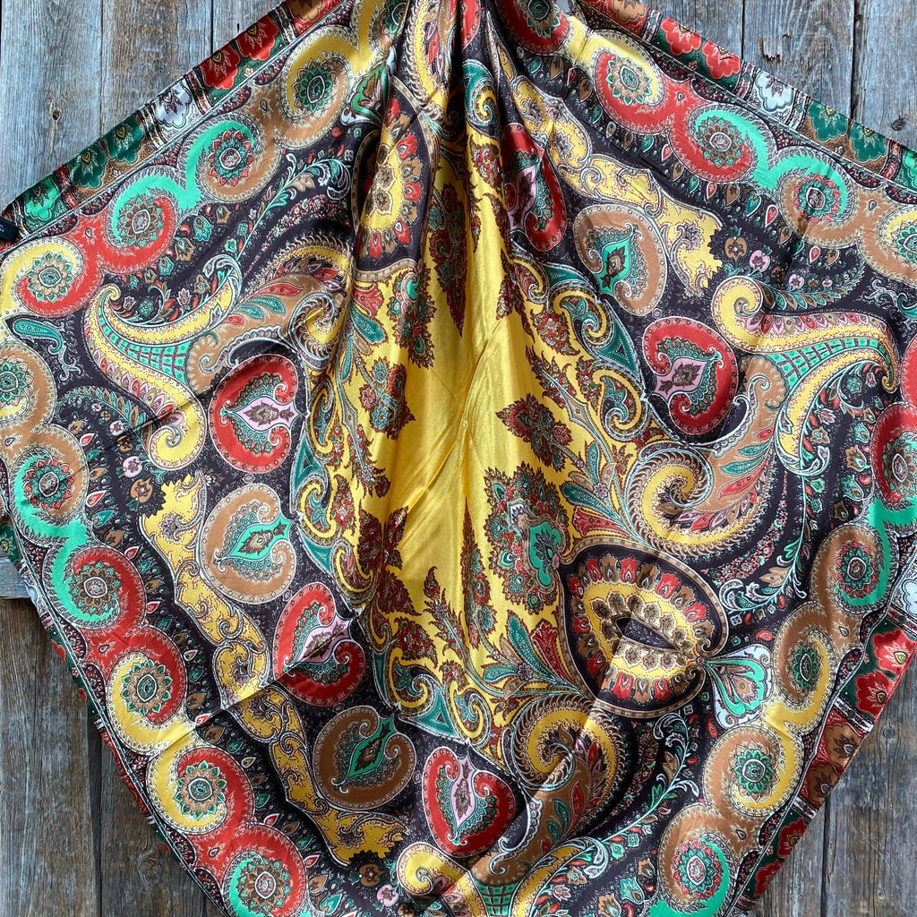 35X35"  Multi-Colored Paisley Wild Rag/Scarf