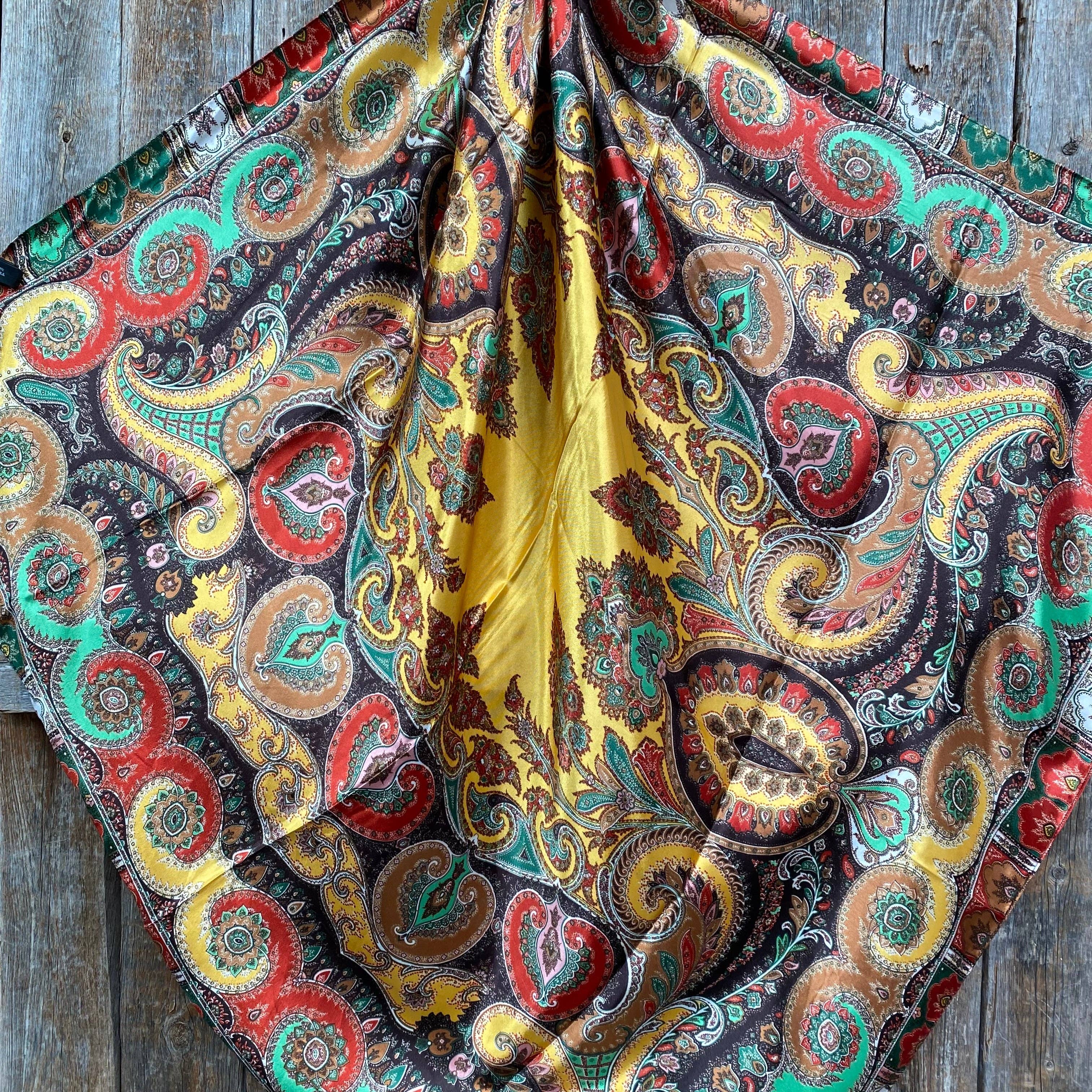 35X35"  Multi-Colored Paisley Wild Rag/Scarf