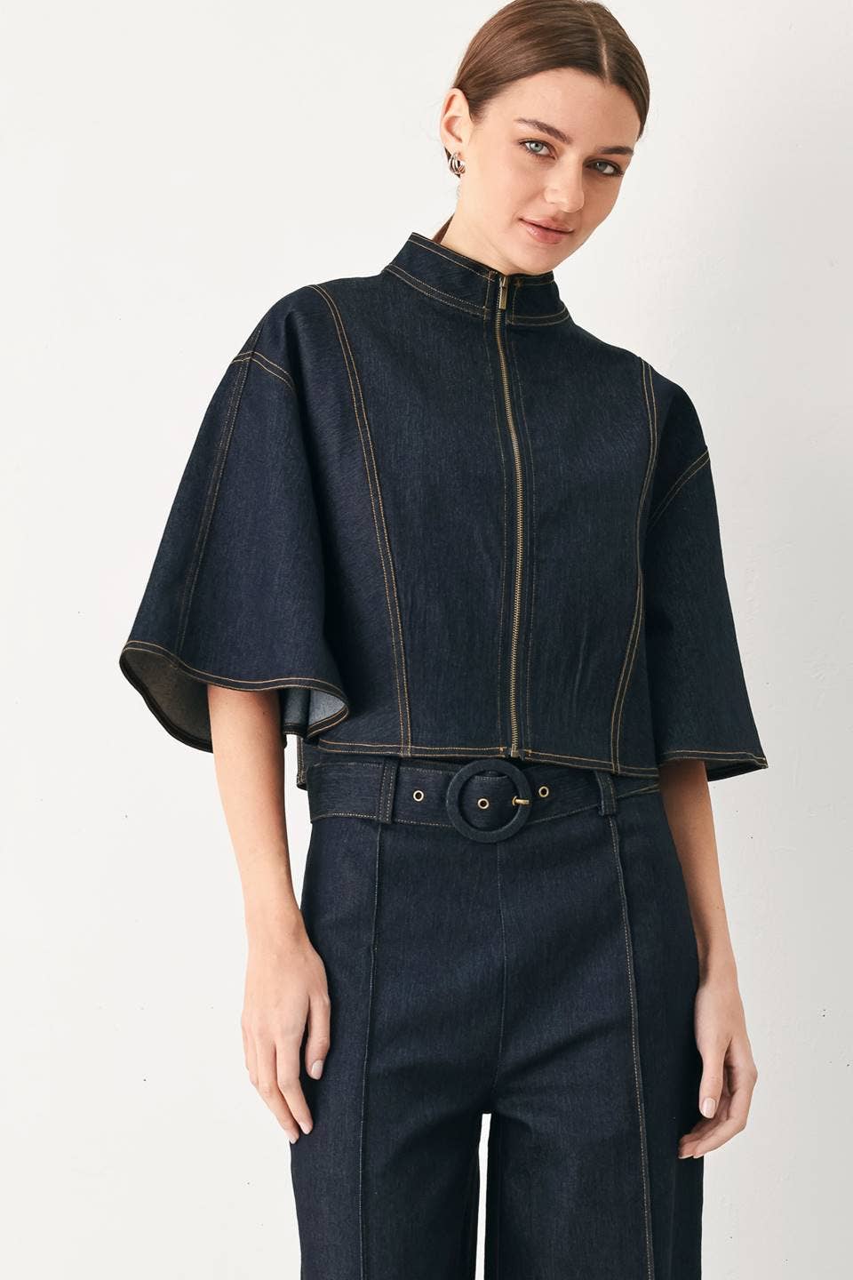 A denim capelet top - FJ1468B