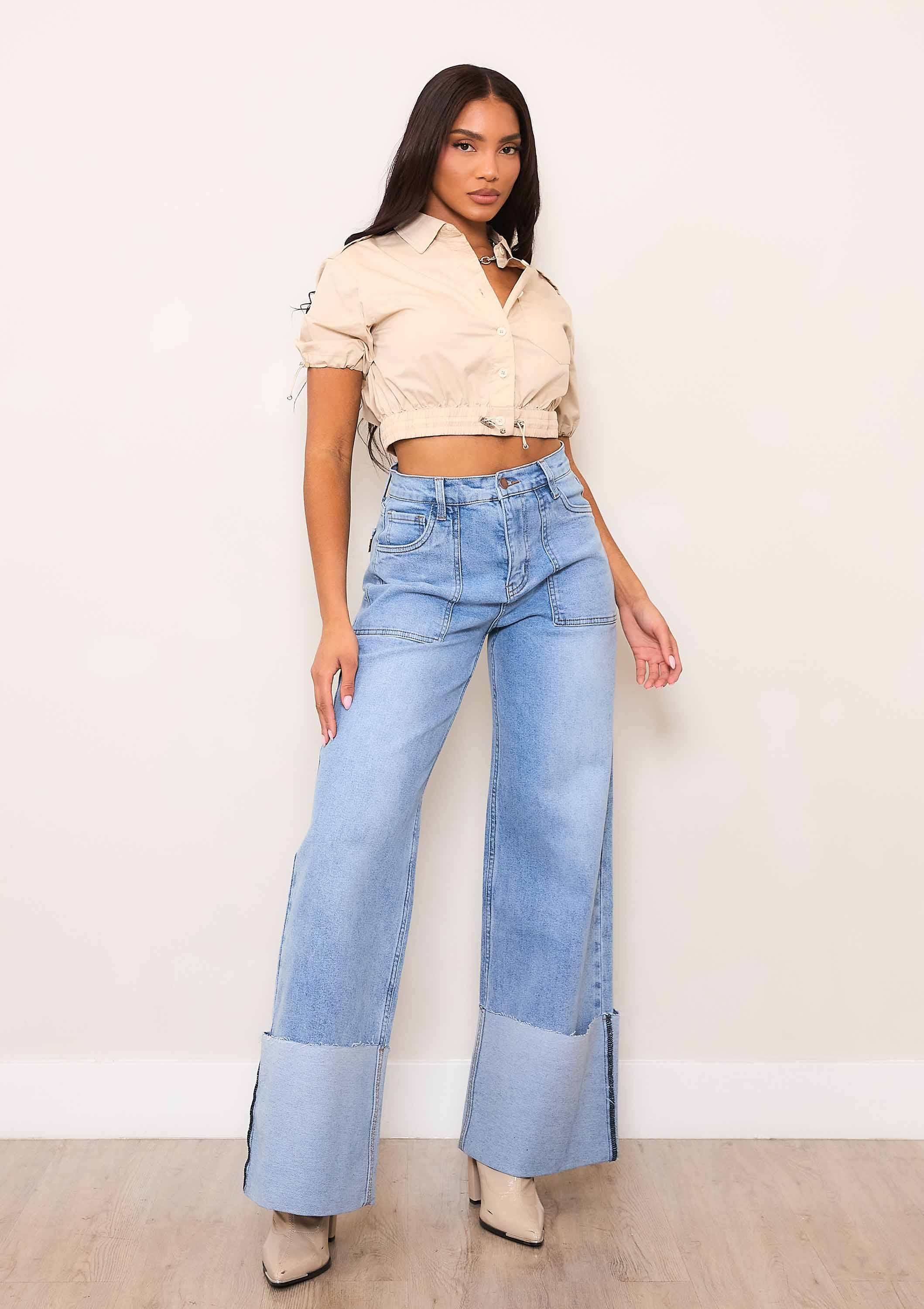 WIDE LEG - Rigid with Comfort Stretch
