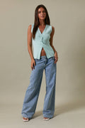TWISTED FRONT SWEATER TOP