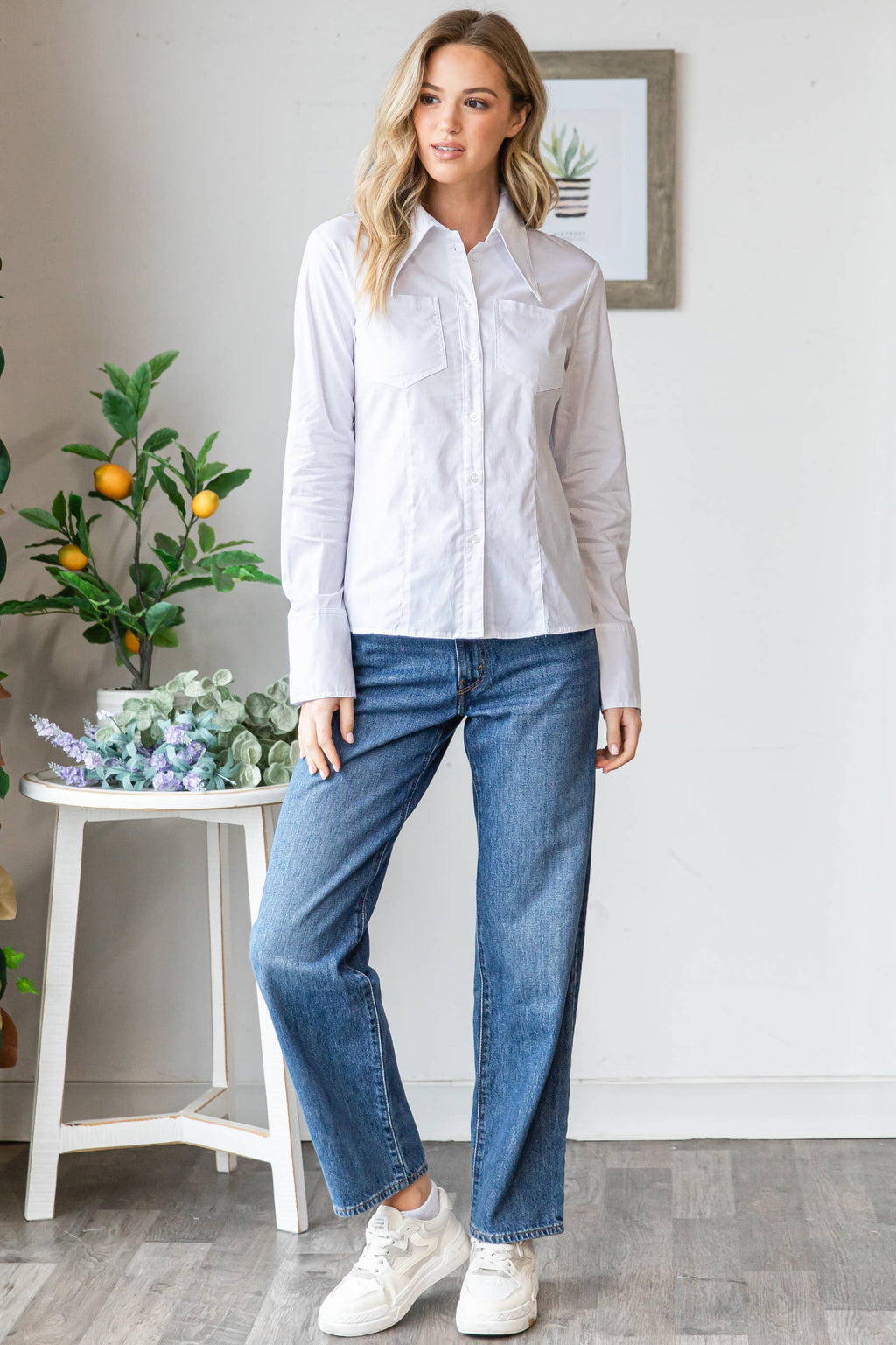 Slim Fit Stretch Button Down Shirt