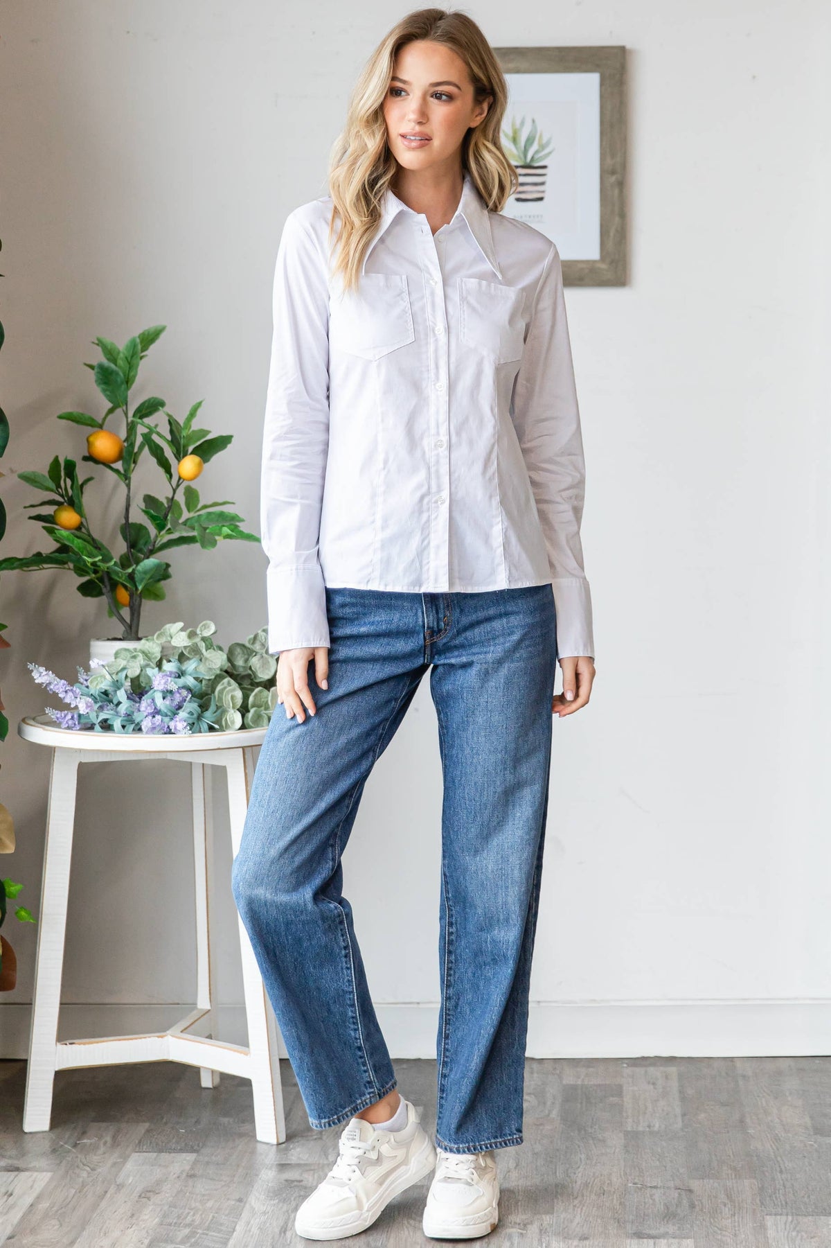 Slim Fit Stretch Button Down Shirt