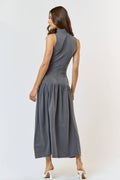 Drop Waist Mock Neck Dress