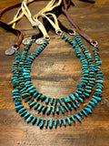 Long layering turquoise chip necklace