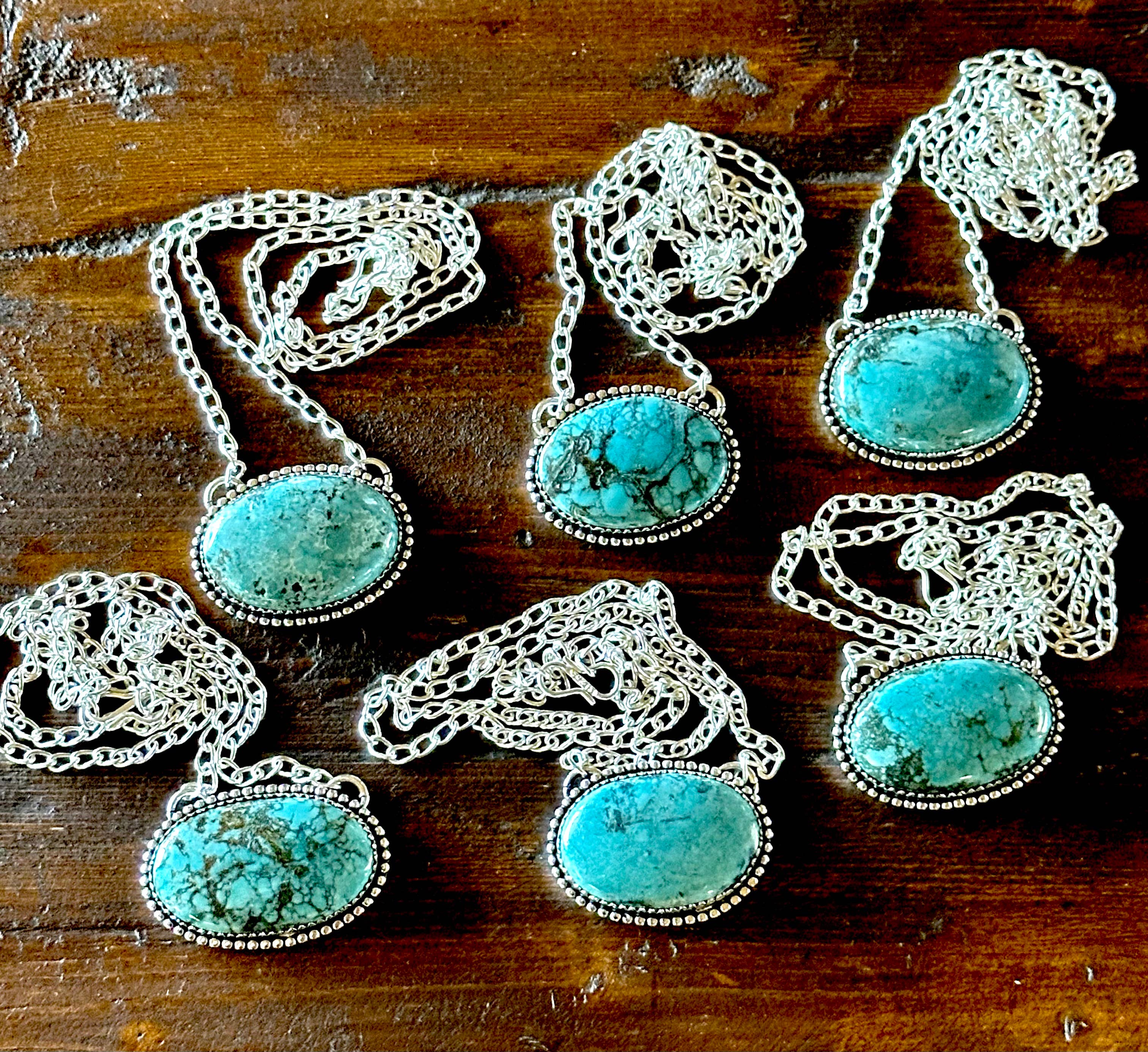925 Sterling Silver and Genuine Turquoise Necklace