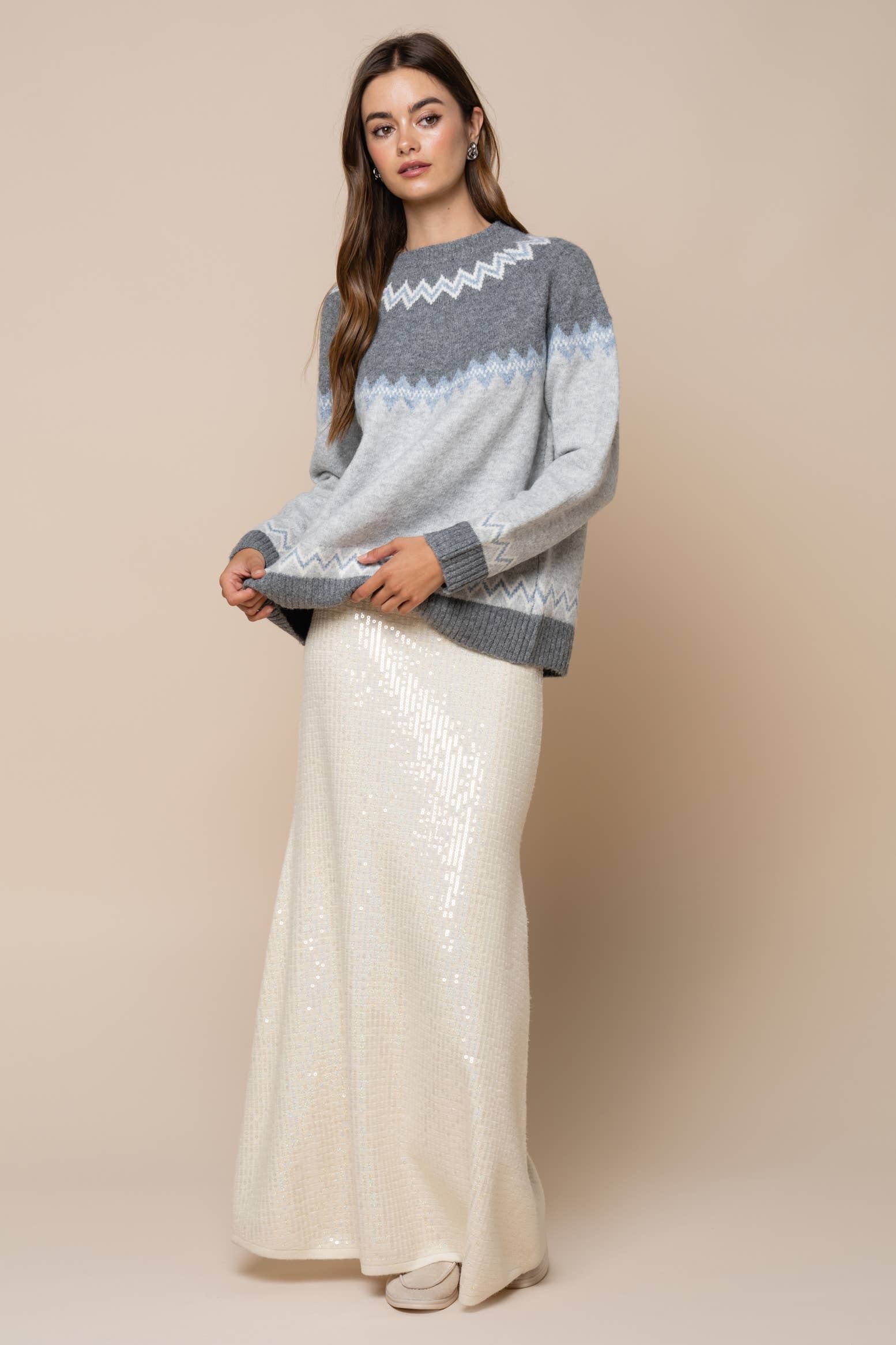 Sequin Maxi Knit Skirt