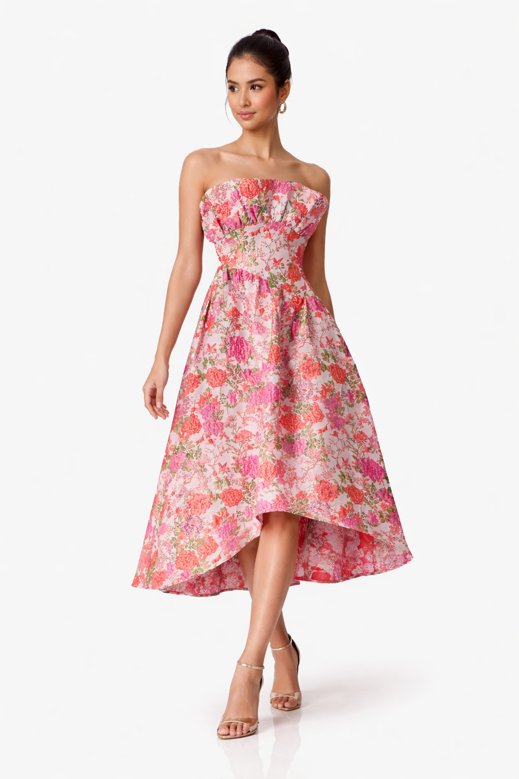 Jacquard High-Low Midi Dress-FINAL SALE ITEM