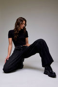 Black Classic Vintage Barrel Jean