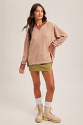 Brushed Thermal Crew Neck Oversized Shirt
