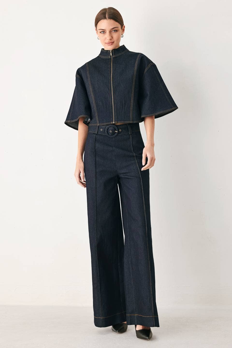 A denim capelet top - FJ1468B