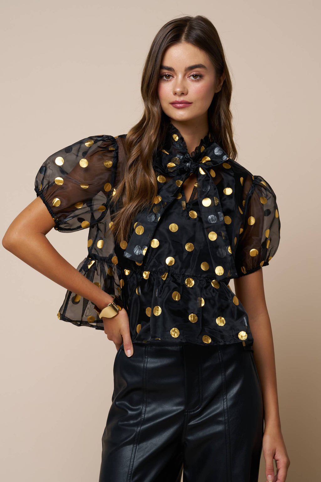 Sheer Polka Dot Blouse