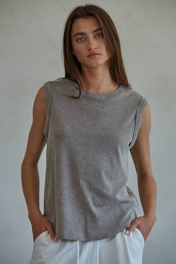 Dyed Cotton Sleeveless Top