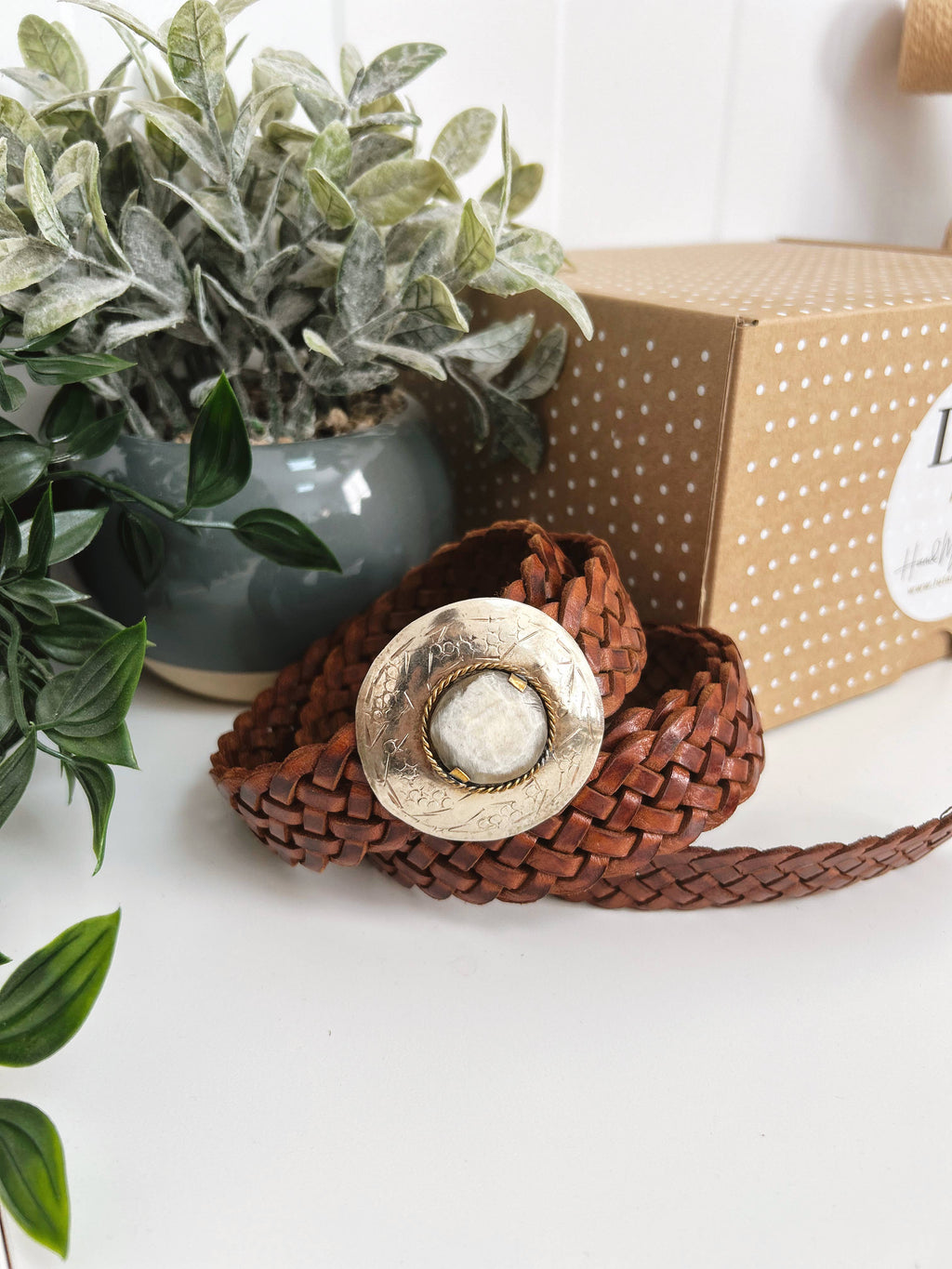 Neptune Brown Narrow Leather Belt