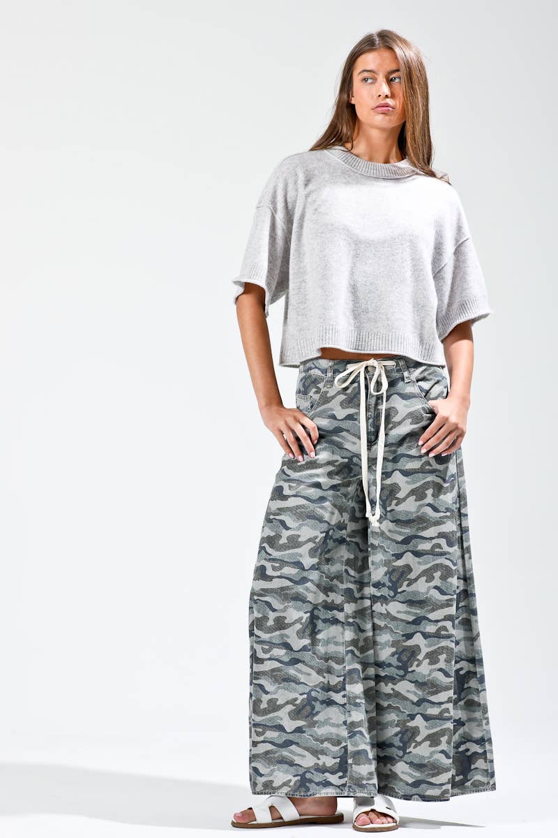 Wide Leg Camo Pants