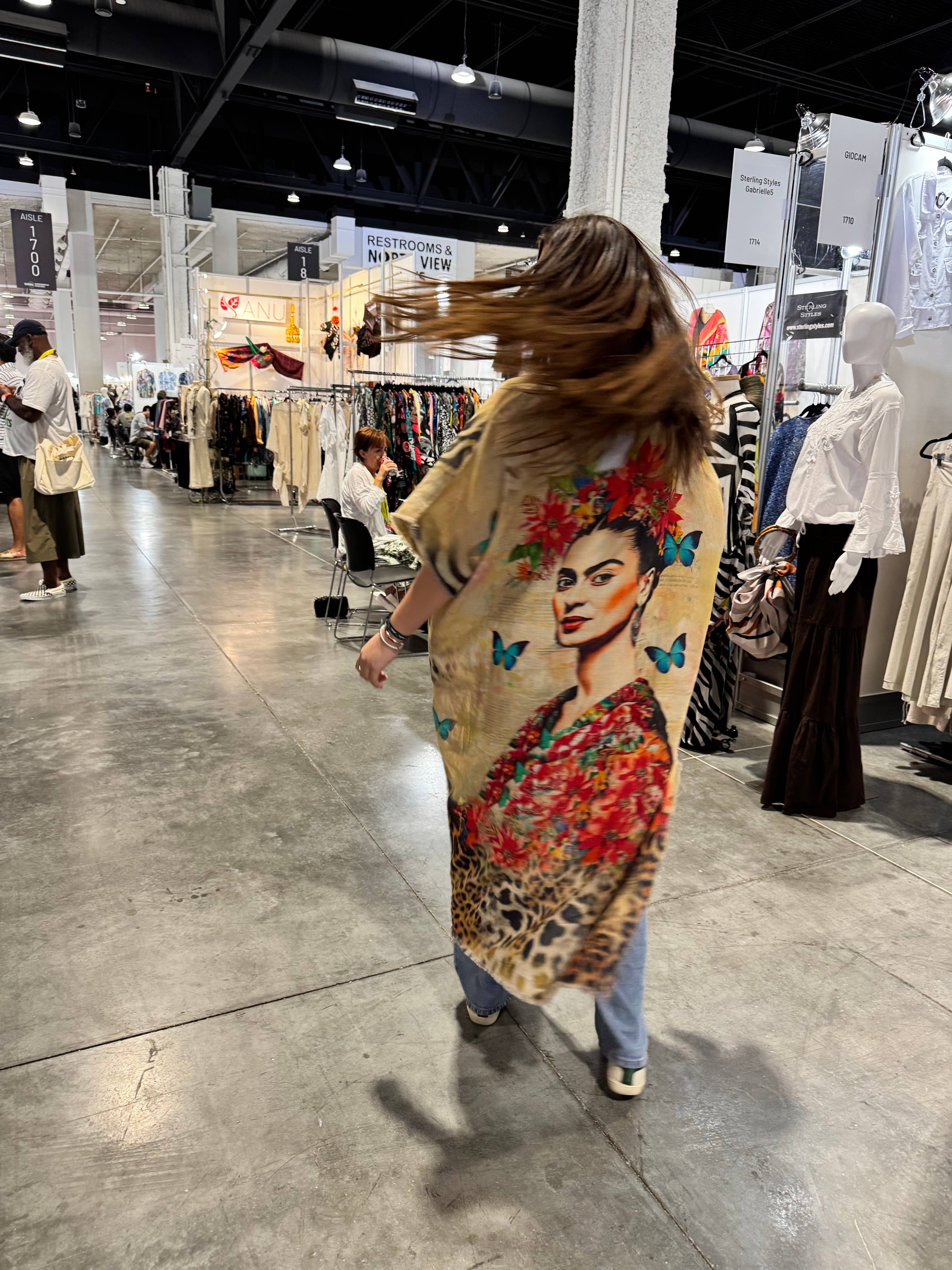Hi- Lo Tunic with Frida Kahlo Print
