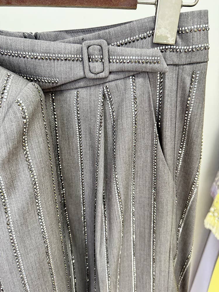 Grey Handmade Hot Diamond Double-Breasted Suit