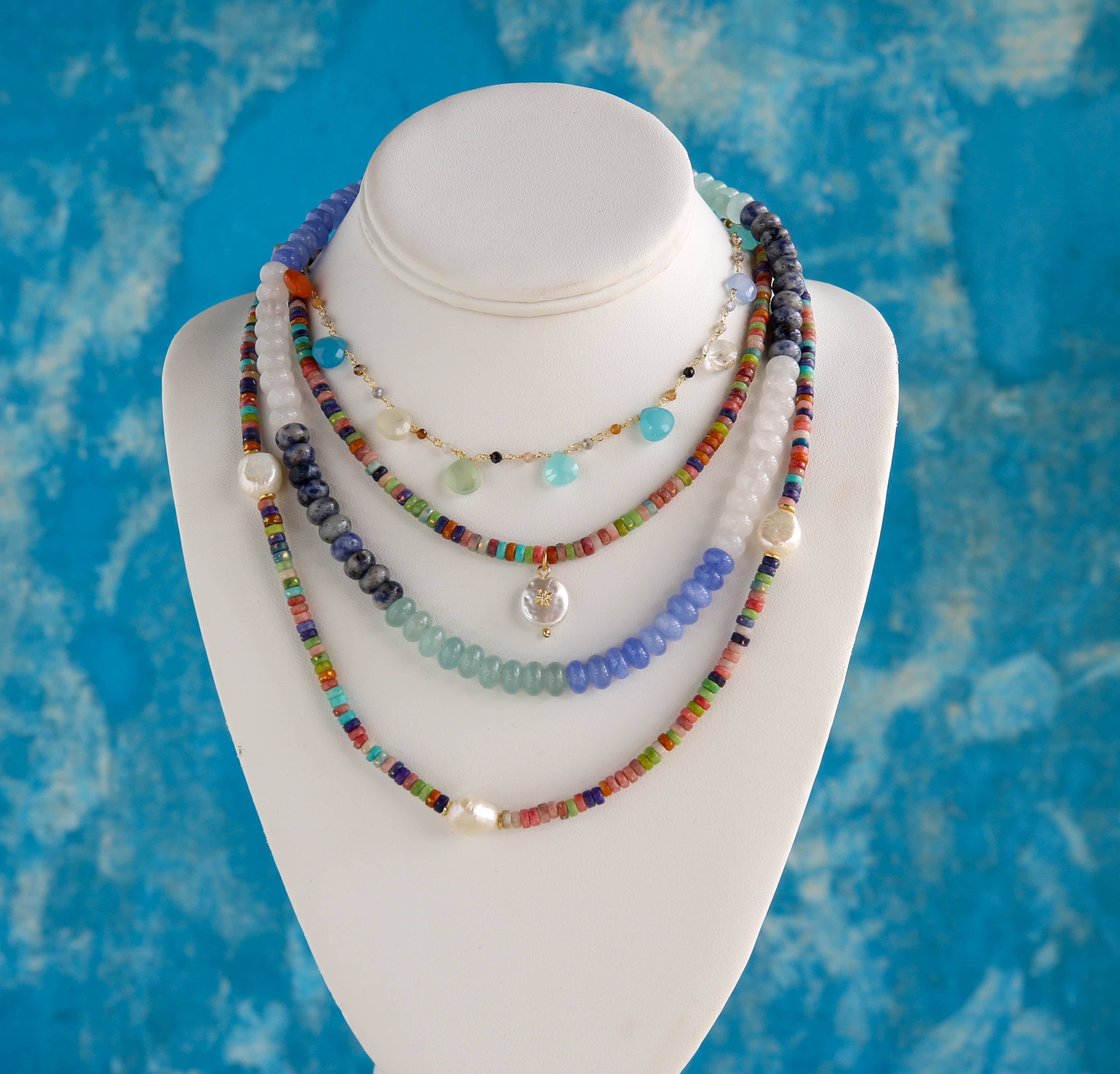 Mambo Long Necklace in Turquoise
