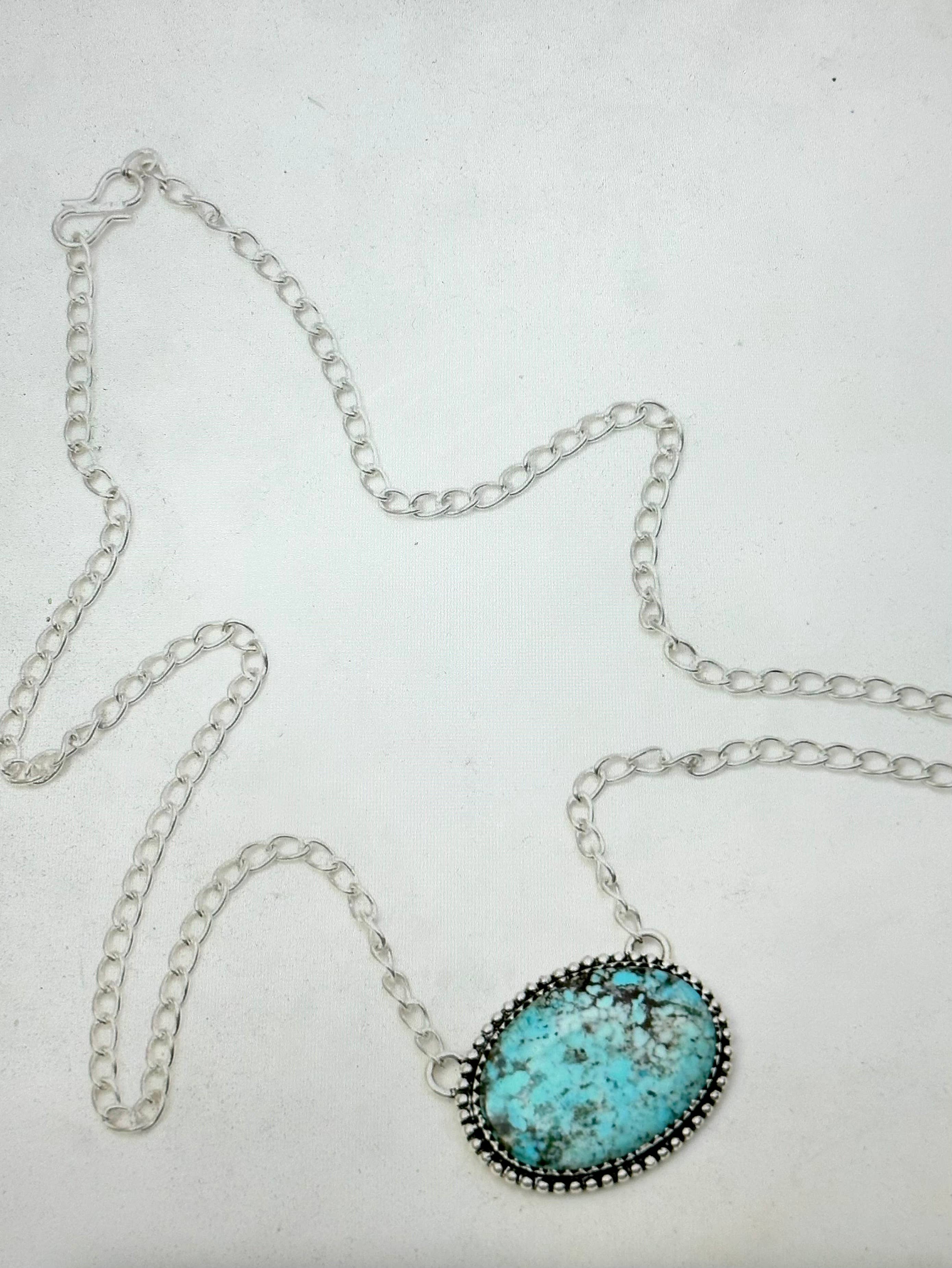 925 Sterling Silver and Genuine Turquoise Necklace