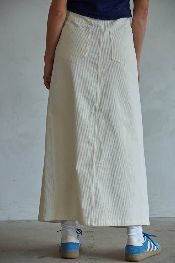 Corduroy Flare Maxi Skirt