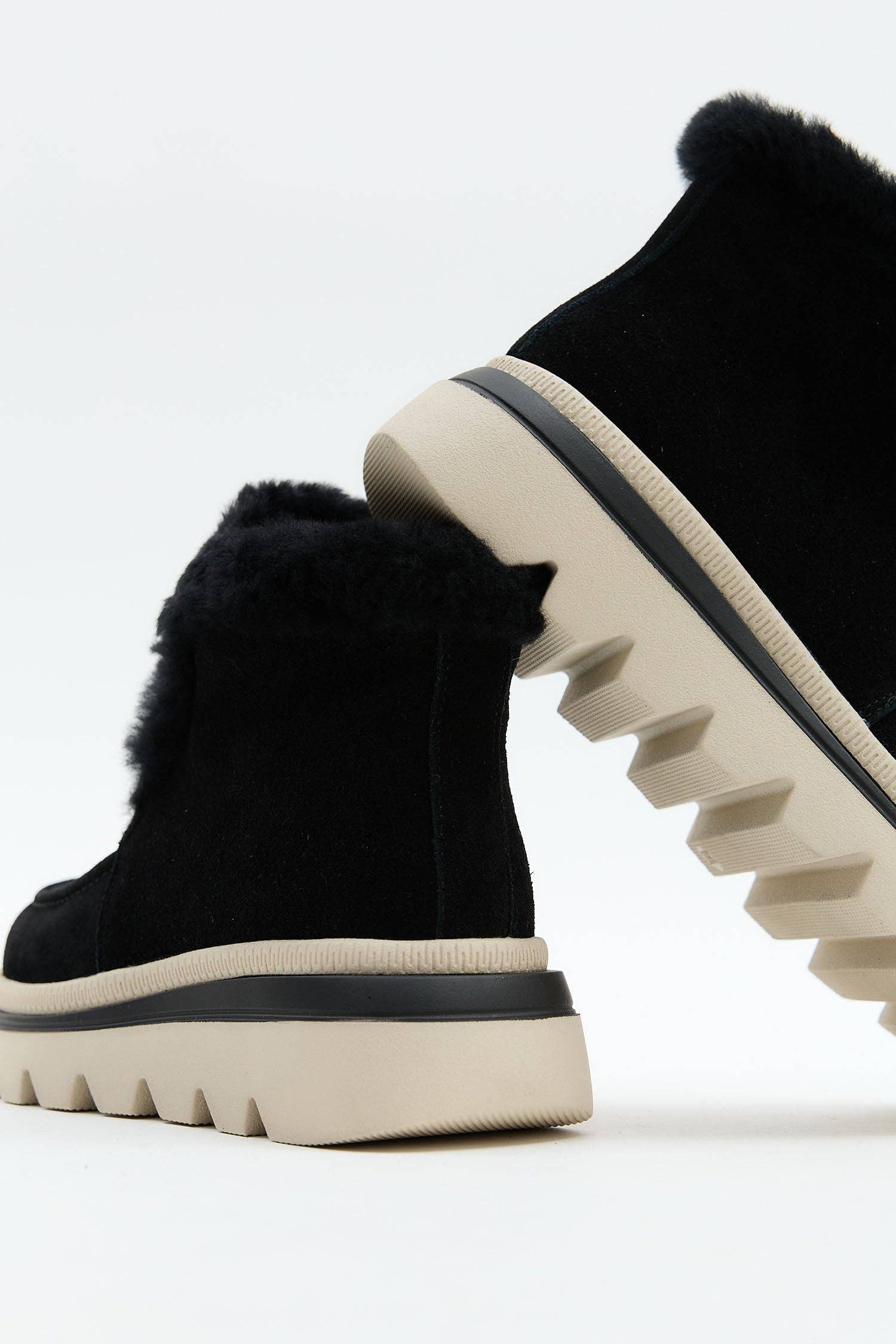 Suede Glavine Black fur lined booties