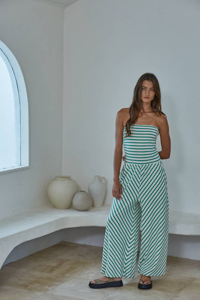 Cotton Striped Jumpsuit