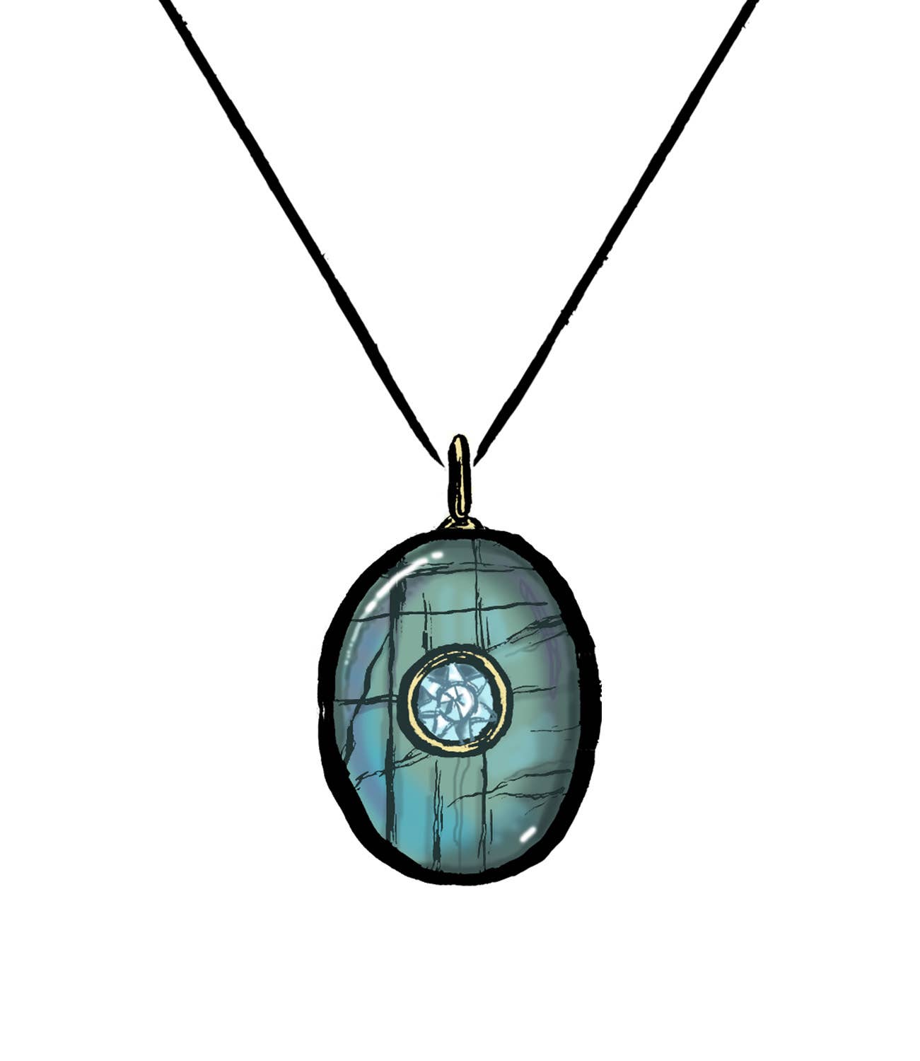 Labradorite + Blue Topaz Lumiere Sterling Oval Pendant