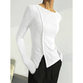 Skinny Split-Joint Round Neck Tee