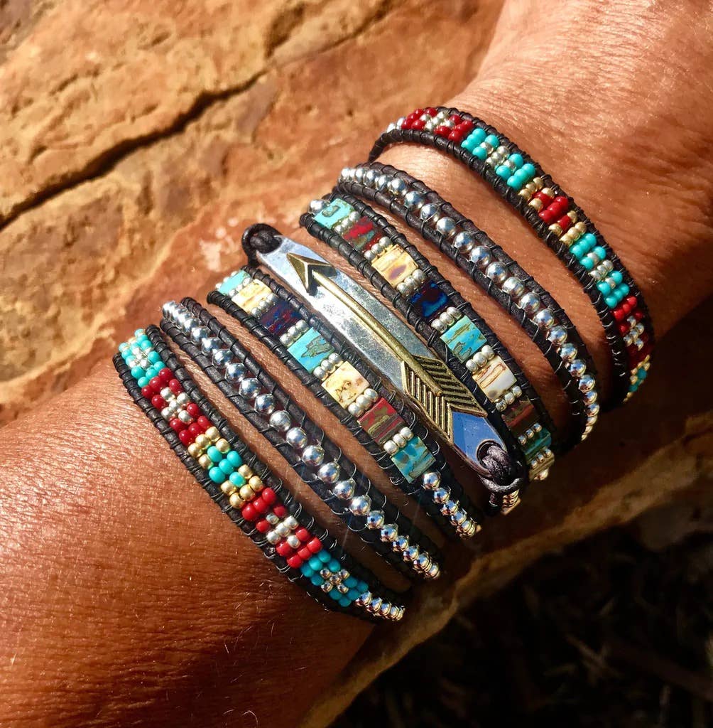 Boho Chic Leather Wrap Bracelet