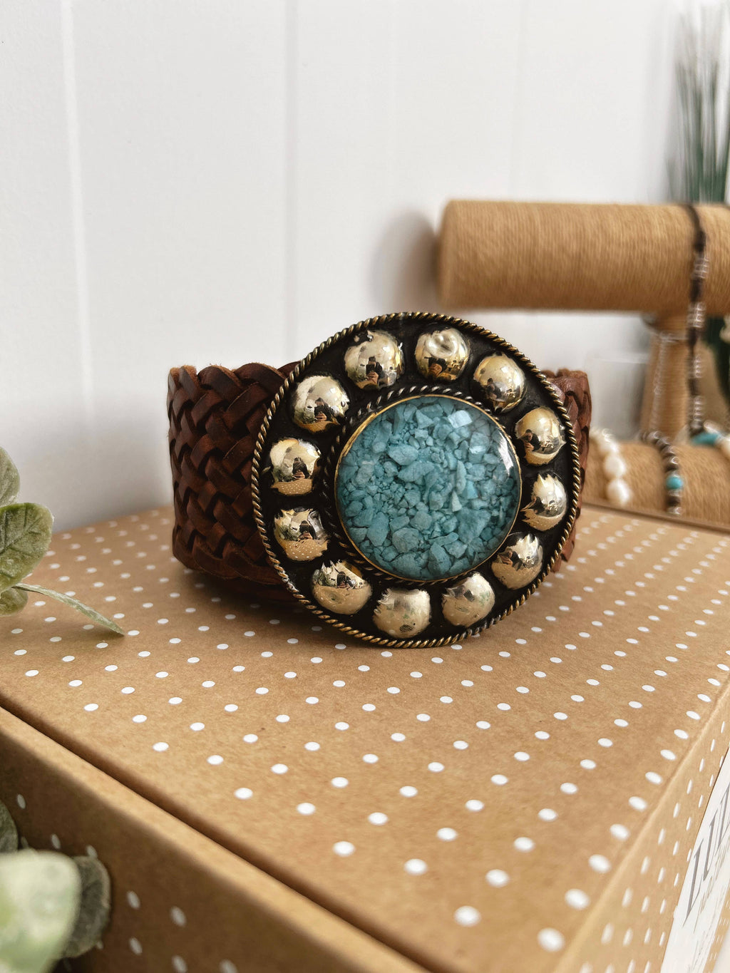 Saturn Brown Leather Belt