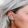 Kingman Turquoise Ear Climbers (Gold or Silver)