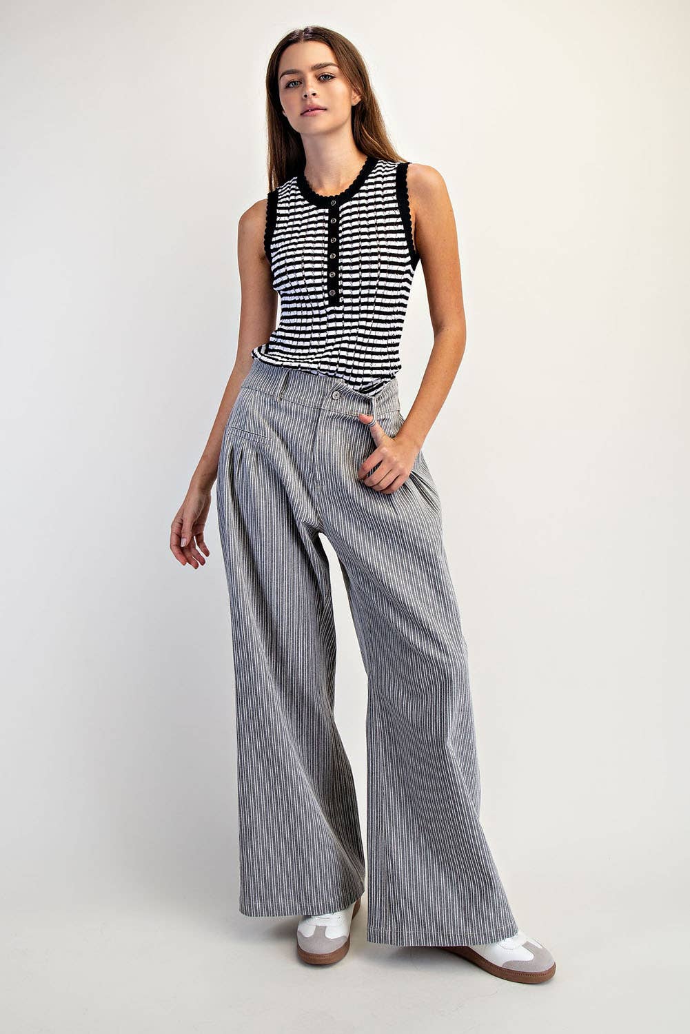 STRIPE WIDE PANTS