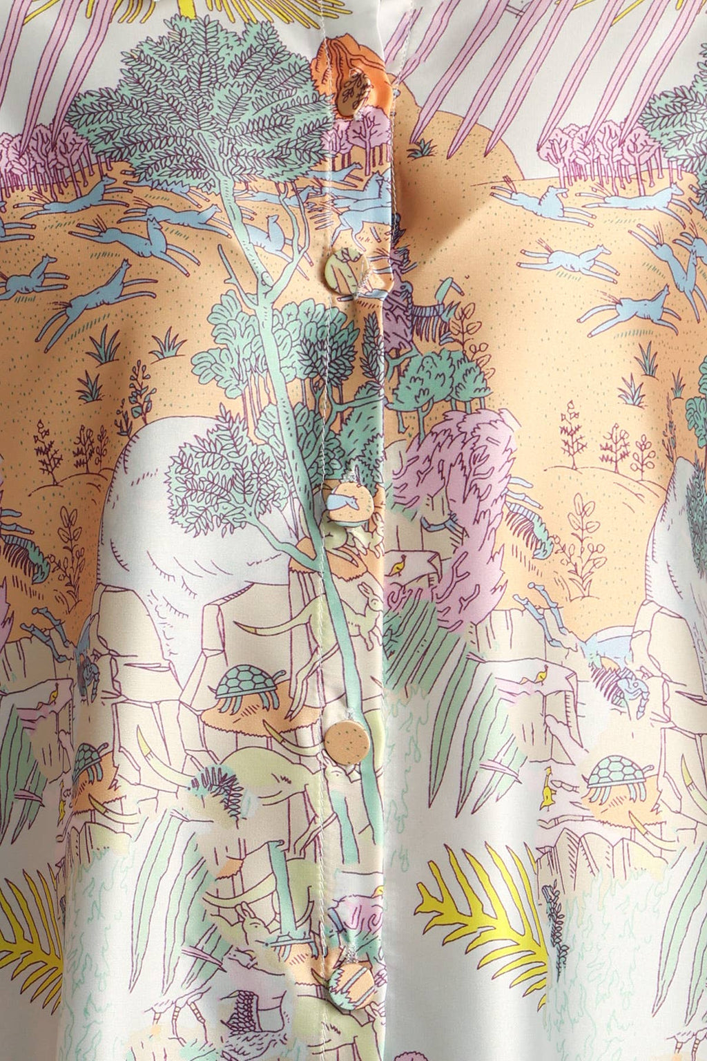 Multicolor Safari Satin Blouse