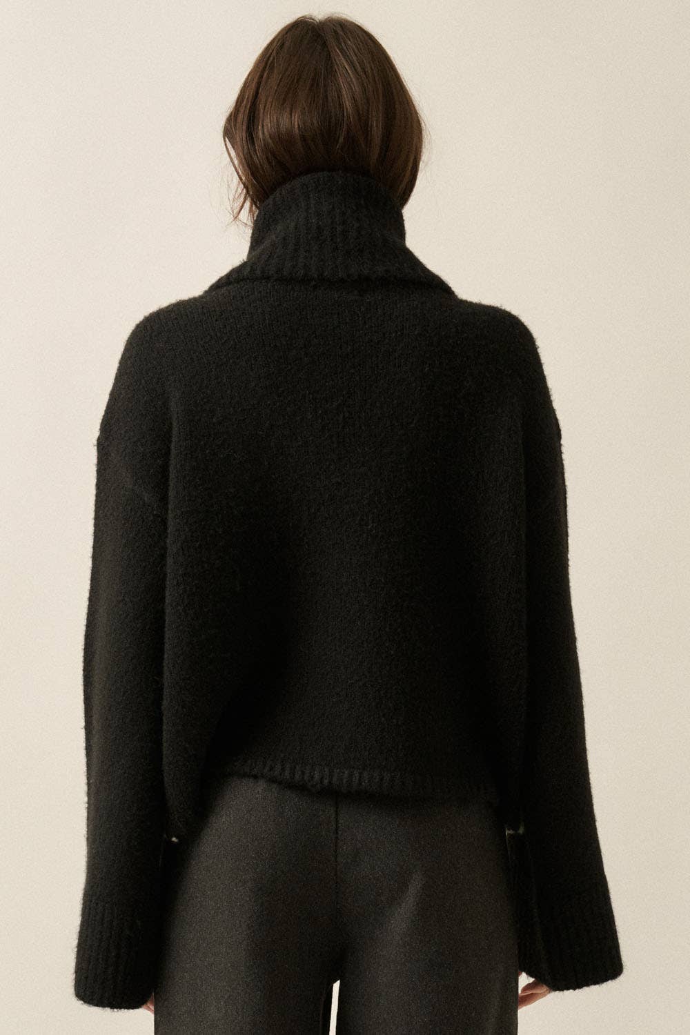 Mountains Fuzzy Jacquard-Knit Turtleneck Sweater