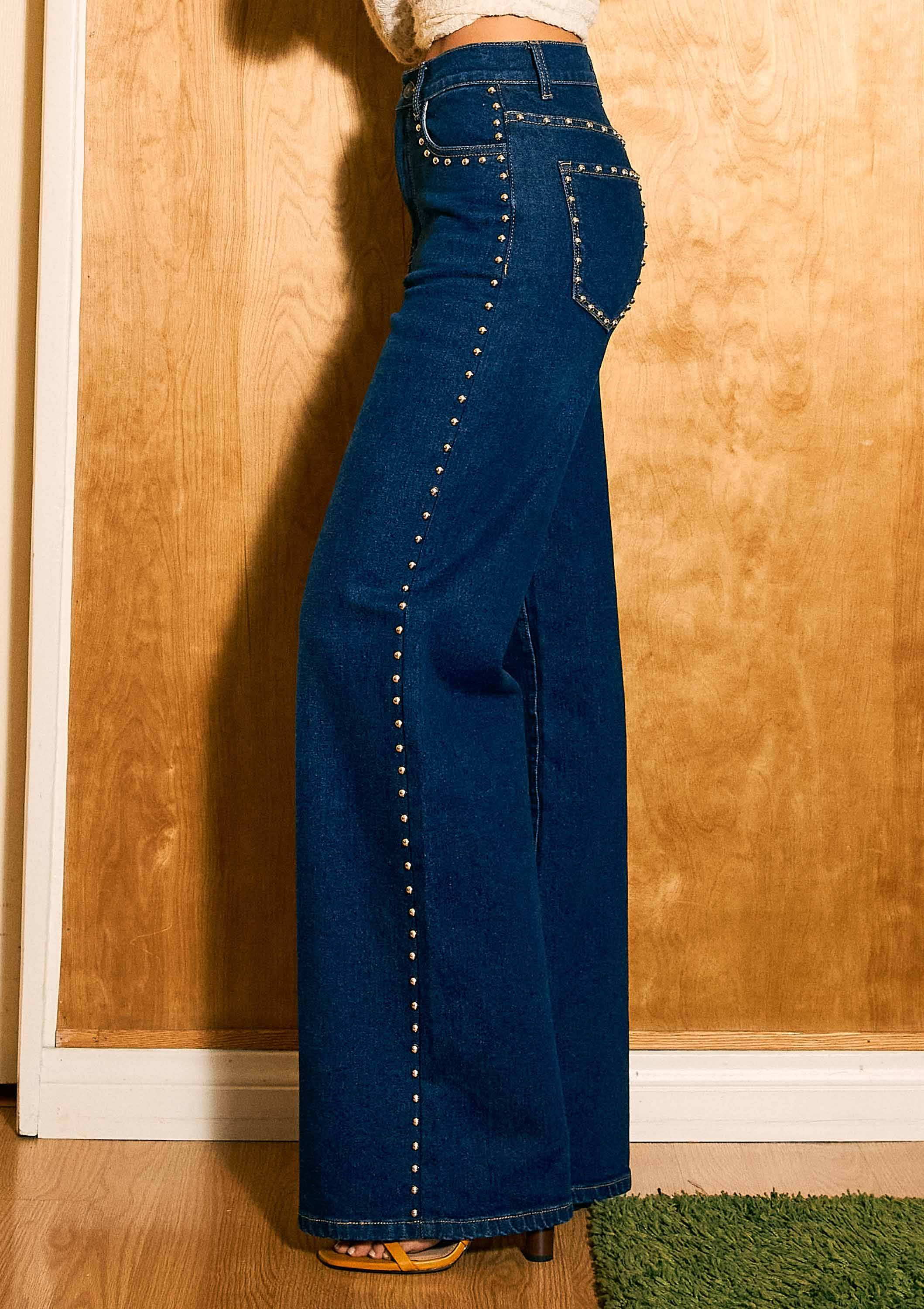 Stud Wide Leg Jeans
