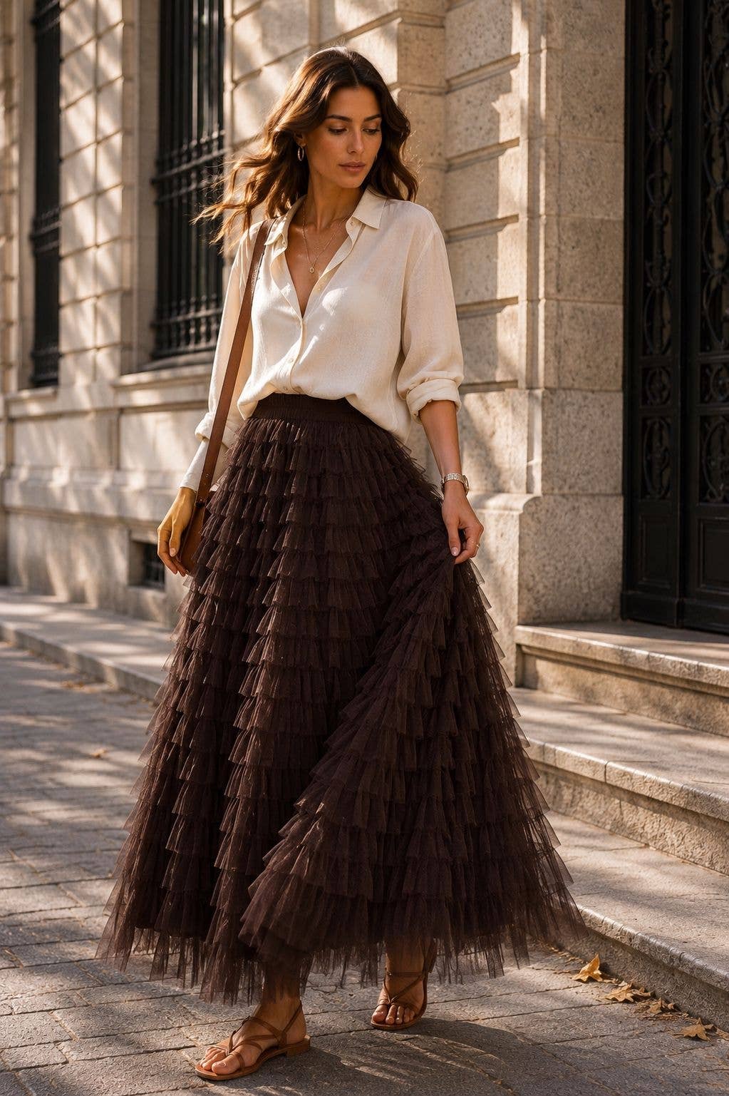 Tulle Skirt with Ruffles