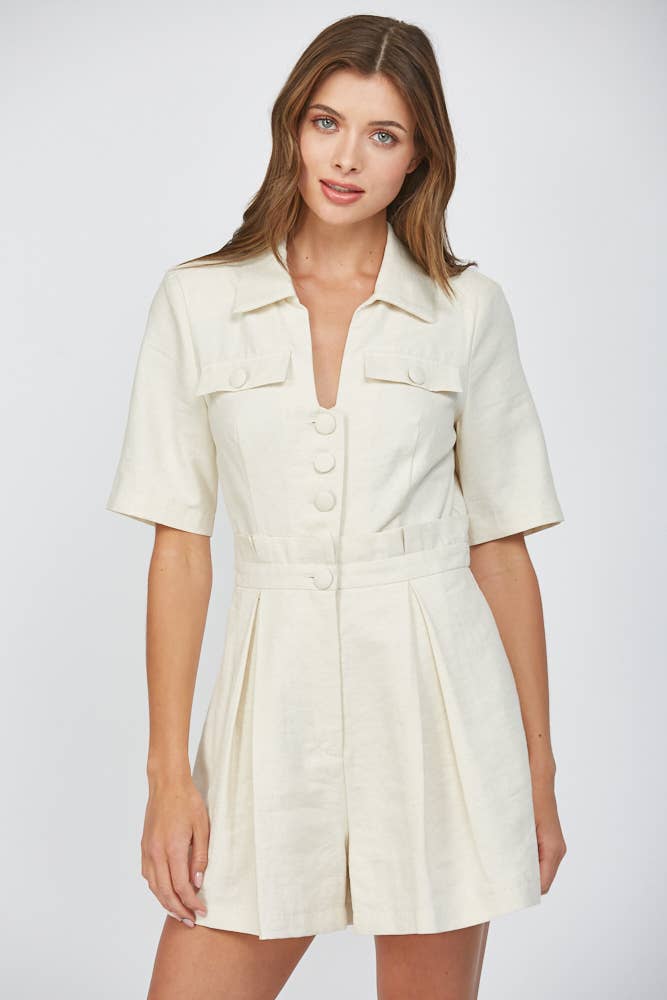 Sophia Linen Romper