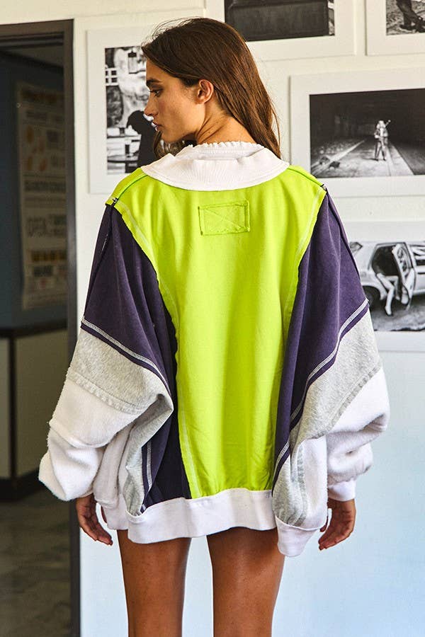 Colorblock  Zip Up Jacket