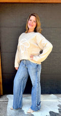 Shop The Look Cowboy Outline Sweater, Palazzo Jeans and our Buckled High Heels