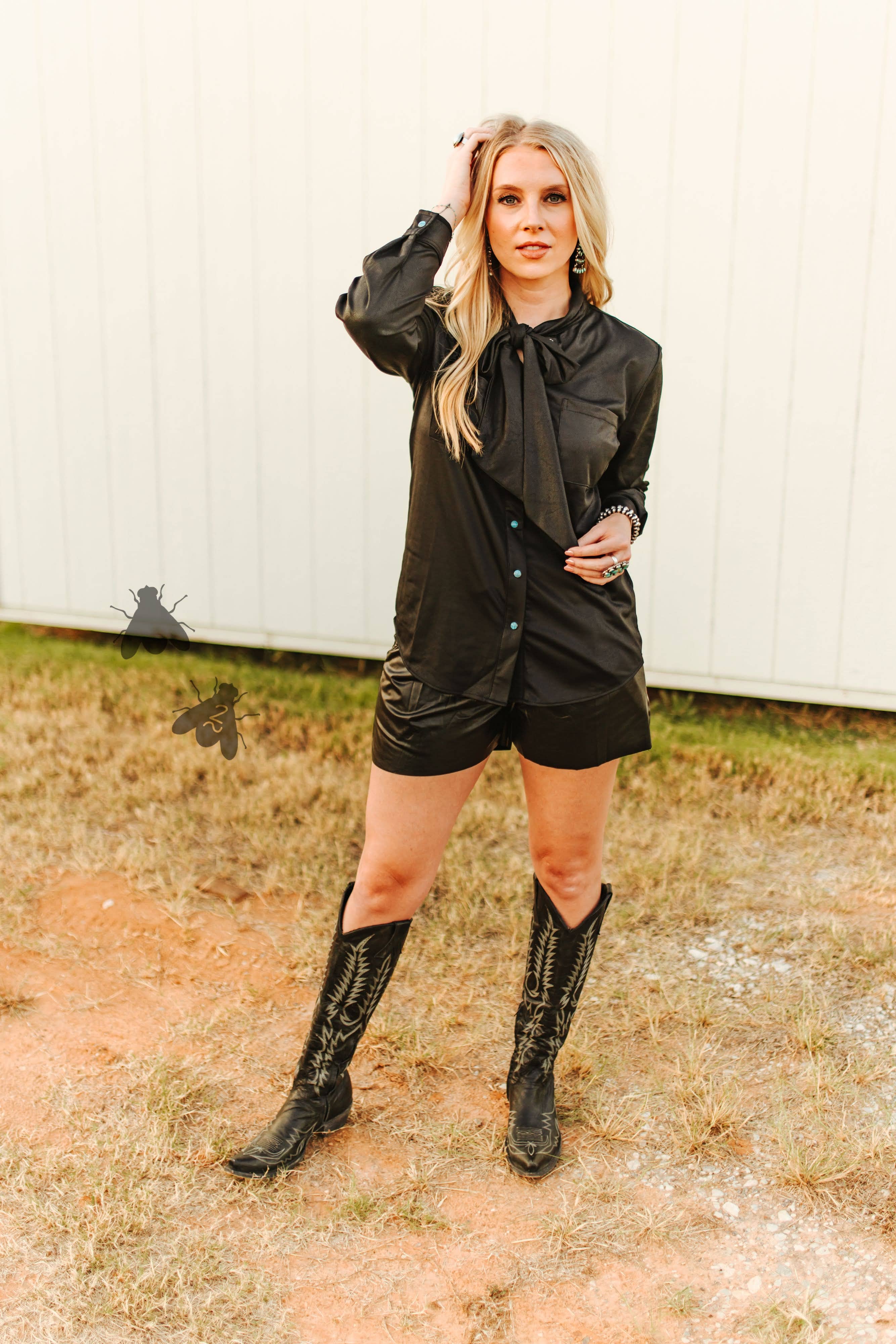 Leather Outlaw with Turquoise Buttons
