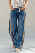 Wide-Leg Olive Utility Jeans