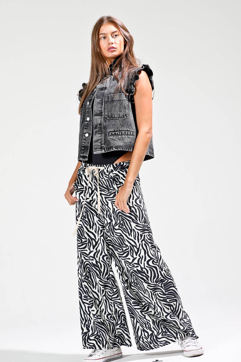 washed denim vest