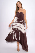 PLEATED MAXI DRESS