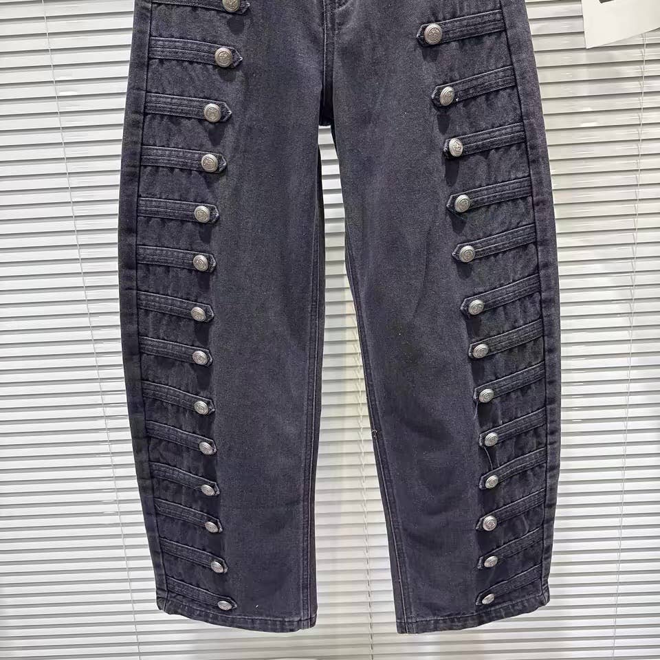 Vintage Button Detail Jeans