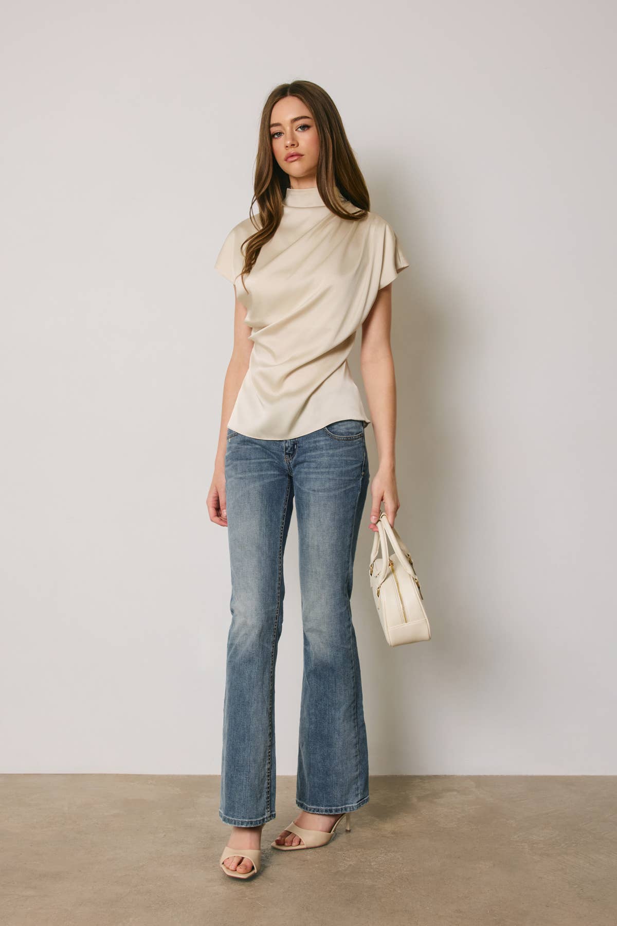 Draped Satin Blouse
