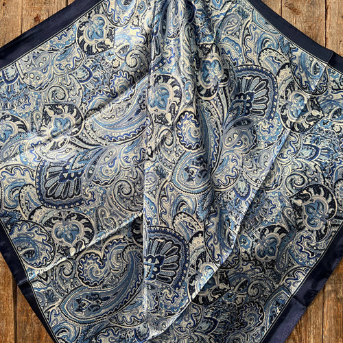 Blue & White Paisley Wild Rag/Scarf